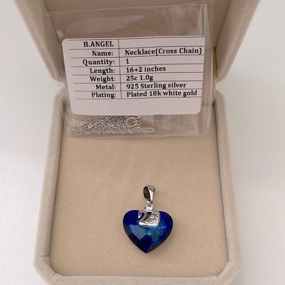 SWAROVSKI CRYSTAL BLUE SWAN PENDANT - Picture 3 of 5